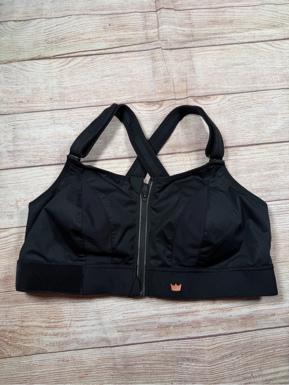 SHEFIT 3Luxe Black Front-Zip Flex High-Impact Sports Bra